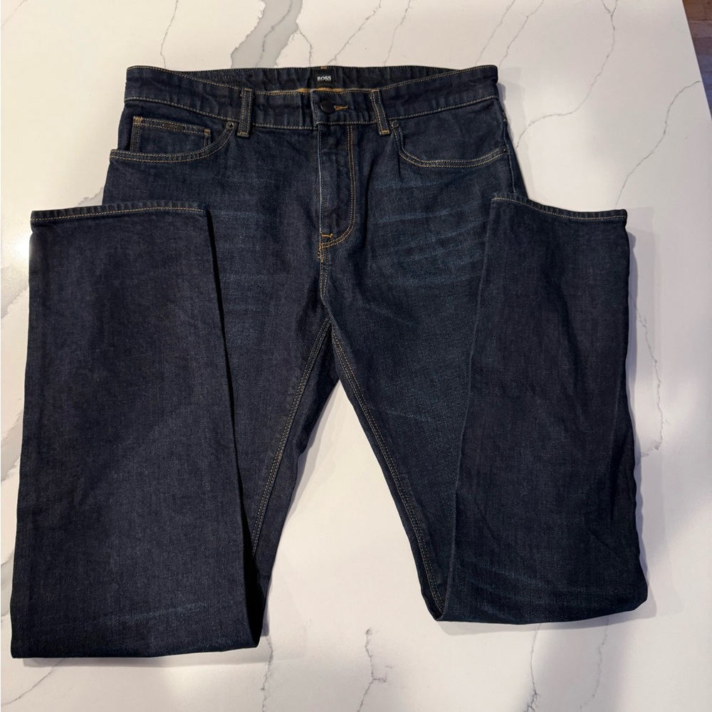 Hugo Boss - Men’s Deep Indigo Blue Jeans, 32